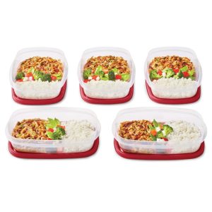 EasyFindLids Meal Prep Containers 5 Pack  |  Food Storage Containers Food Storage Containers Clear