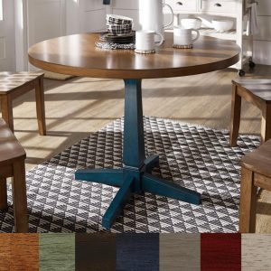 Eleanor Round Two-Tone Dining Table by  Classic  |  Kitchen and Dining Tables Kitchen & Dining Tables Black, Blue, Brown, Green, Grey, Red, White