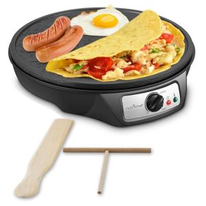 Electric Nonstick Griddle Crepe Injera Maker Hot Plate Cooktop, Black – 3.44  |  Pots and Pans Pots & Pans Pots & Pans