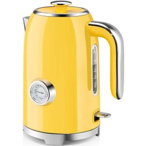 Electric Water Kettle With Thermometer  |  Tea Kettle Coffee & Tea Green, Yellow