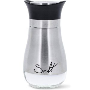 Elegant Design BPA Free Salt and Pepper Shakers Stainless Steel Glass Set, 4oz  |  Serveware Dinnerware Serveware