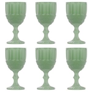 Elle Decor Colored Wine Glasses Set of 6  |  Wine Glasses Dinnerware Green