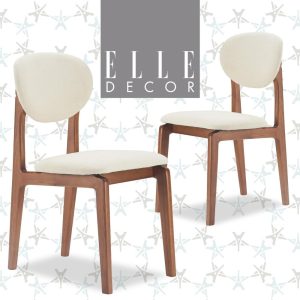 Elle Decor Coralie Dining Chair (Set of 2)  |  Kitchen and Dining Chairs Kitchen & Dining Chairs Black, Grey, Ivory