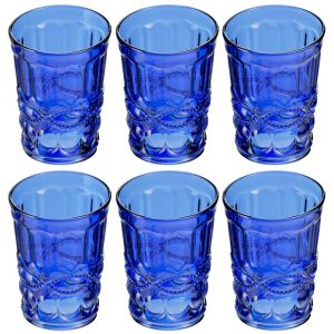 Elle Decor Glass Tumblers Set of 6 Blue Glass Design  |  Drinking Glasses Dinnerware Blue