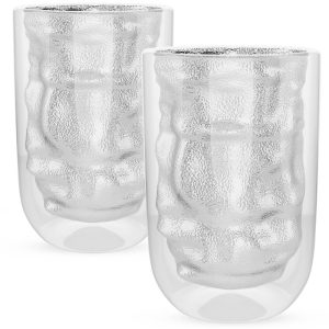 Elle Decor Insulated Double Wall Glass Hi Balls, Set of 2  |  Mugs Dinnerware Clear