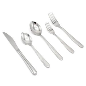 Elyon Remsen Reflective Silver 20-Piece Flatware Set Stainless Steel Service For 4  |  Flatware Dinnerware Flatware