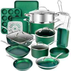 Emerald 20 Piece Nonstick Cookware and Bakeware Set  |  Cookware Sets Cookware Sets Cookware Sets