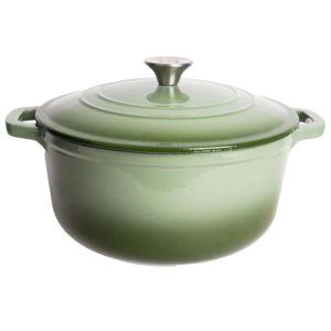 Enameled 6 Qt. Cast Iron Dutch Oven  |  Pots and Pans Pots & Pans Blue, Green, Off-White, Pink