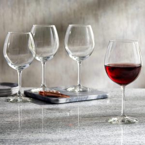 Entertaining Essentials Balloon Wine Glasses, 18-ounce, Set of 6  |  Wine Glasses Dinnerware Clear