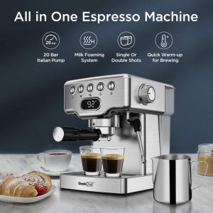 Espresso Machine: 2-in-1 Coffee Maker with 20 Bar Pump for Rich Espresso and Silky Milk Froth  |  Coffee Makers Coffee & Tea Coffee Makers