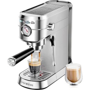 Espresso Machine with Milk Frother Steam Wand and Removable Water Tank  |  Espresso Machines Coffee & Tea Black, Silver, Yellow