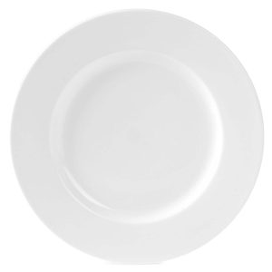 Everyday White Classic Rim 10.75IN Dinner Plate, Set of 4 – 10.75 Inch  |  Plates Dinnerware Plates