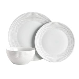 Everyday White Dillan 12Pc Dinnerware Set  |  Dinnerware Sets Dinnerware Dinnerware Sets