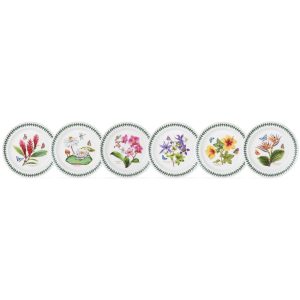 Exotic Botanic Garden Dinner Plate Set of 6  |  Plates Dinnerware Green, Multi, White