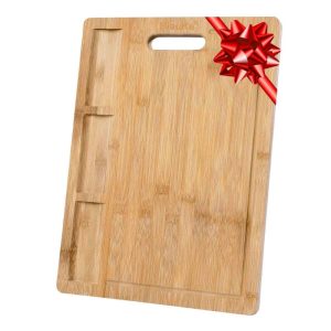 Extra Large Bamboo Cutting Board – Wood Cutting Board for Meat, Cheese, Veggies – Wood Serving Tray – 17 x 12.5 inch  |  Cutting Boards Cutting Boards Brown