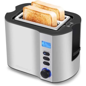 Extra Wide Slot 2-Slice Toaster, Built-in Warming Rack, Countdown Timer, Stainless Steel  |  Toasters Kitchen Appliances Toasters