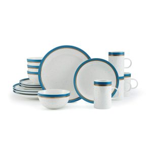 Ezra Blue 16PC Dinnerware Set, Service for 4  |  Dinnerware Sets Dinnerware Blue