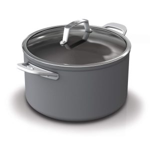 Foodi NeverStick Premium 8-Quart Stock Pot with Glass Lid  |  Pots and Pans Pots & Pans Grey