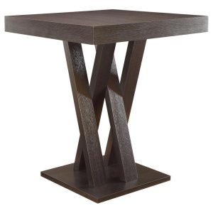 Freda Cappuccino Double X-shaped Base Square Bar Table  |  Bar Tables Bar Tables Bar Tables