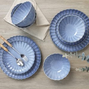 Frill Reactive 12 Pc Dinnerware Set  |  Dinnerware Sets Dinnerware Blue