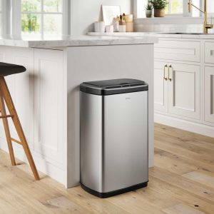 GarbagePro Touchless Motion Sensor Stainless Steel Trash Can  |  Kitchen Trash Cans Kitchen Storage Black, Grey