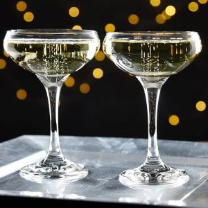 Gatsby Champagne Coupe Glasses, Set of 2  |  Wine Glasses Dinnerware Clear