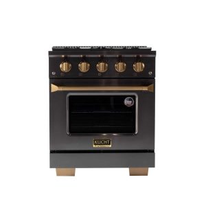 Gemstone 30 in. 4.2 cu. ft. Dual Fuel Range Natural Gas with Sealed Burners & Convection Oven in Titanium Stainless Steel  |  Major Appliances Kitchen Appliances Major Appliances