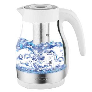 Glass 1.7 Liter Electric Kettle with Tea Infuser in White – 1.7 Liter  |  Tea Kettle Coffee & Tea Tea Kettle