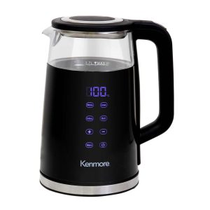 Glass Electric Kettle 1.7L, Digital Temperature Control, Black  |  Tea Kettle Coffee & Tea Black