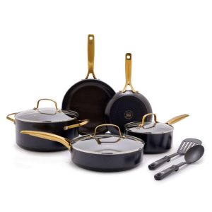 Gold Edition Ceramic Nonstick 10-Piece Cookware Set  |  Cookware Sets Cookware Sets Black