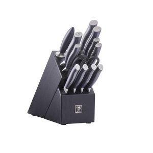 Graphite 13-pc Knife Set with Block, Kitchen Knife Sharpener, Chef Knife, Steak Knife, Black, Stainless Steel  |  Cutlery Cutlery Cutlery