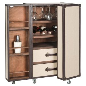 Grayson Storage Beige Bar Cabinet – 23.6″ x 17.7″ x 42.1″  |  Home Bars Home Bars Beige