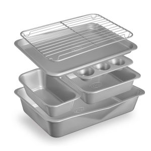 Grey 6 Piece Nonstick Stackable Bakeware Set  |  Bakeware Bakeware Bakeware