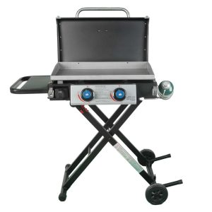 Griddle GGC2030M 25 Inch 2 Burner LP Propane Gas w/ Folding Shelf, Steel – 49.6  |  Grill Pans and Griddles Black