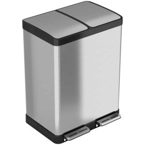 halo 60 Liter / 16 Gallon Premium Stainless Steel Step Can  |  Kitchen Trash Cans Kitchen Storage Kitchen Trash Cans