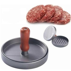 Hamburger Burger Press Patty Maker 4.5″ Stainless Steel Wood Handle  |  Food Processors Food Processors Clear