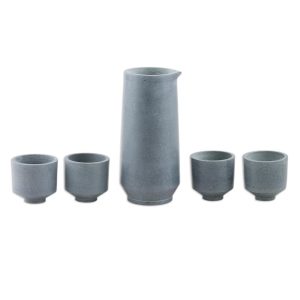 Handmade Tokyo Toast Soapstone Sake Decanter And Cups (Set Of 5)  |  Cups Cups Cups