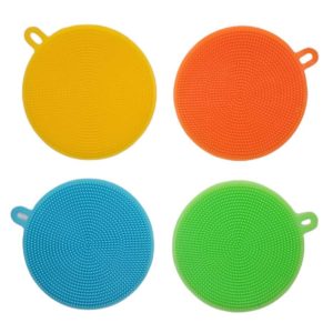 Handy Housewares 4″ Round Silicone Dish Scrubbing Sponge / Vegetable Scrubber Brush  |  Kitchen Tools Kitchen Tools Kitchen Tools