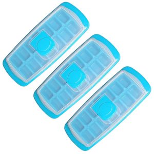 Handy Housewares Anti-Spill 14-Cubes Covered Ice Cube Tray with Easy Flip and Fill Lid  |  Kitchen Tools Kitchen Tools Blue