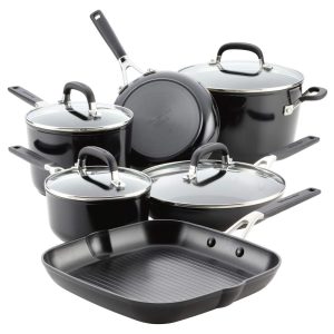 Hard Anodized Nonstick Cookware Pots and Pans Set, 10-Piece, Onyx Black  |  Cookware Sets Cookware Sets Black