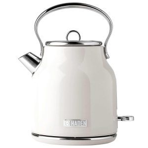 Heritage 1.7 Liter Stainless Steel Body Retro Electric Tea Kettle, White – 4.35  |  Tea Kettle Coffee & Tea Tea Kettle