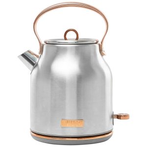 Heritage 1.7L Stainless Steel Body Retro Electric Kettle, Steel/Copper – 4.49  |  Tea Kettle Coffee & Tea Tea Kettle