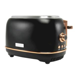 Heritage 2 Slice Wide Slot Toaster with Removable Crumb Tray, Black/Copper – 4.2  |  Toasters Kitchen Appliances Toasters