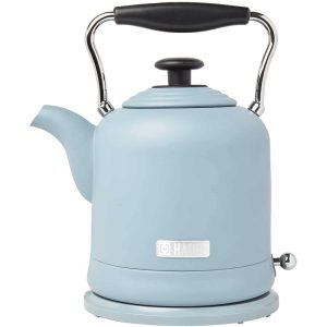 Highclere 1.5 Liter Vintage Cordless Electric Tea Pot Kettle, Pool Blue – 2.5  |  Tea Kettle Coffee & Tea Blue