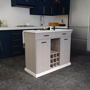 Hiltman Expandable Kitchen Island w/ Storage  |  Kitchen Carts Kitchen Carts Grey