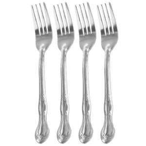 Home Abbie 4 Piece Stainless Steel Dinner Fork Set – 7 x 1  |  Flatware Dinnerware Flatware