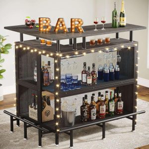 Home Bar Unit, L-shape Liquor Bar Table with Storage – N/A  |  Bar Tables Bar Tables Bar Tables