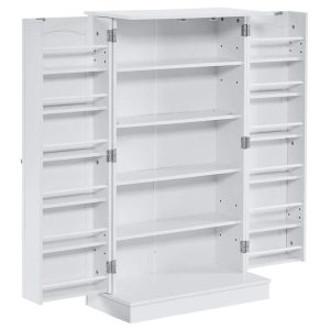 Home Kitchen Pantry Storage Cabinet Cupboard With Adjustable Shelves  |  Pantry Cabinets Kitchen Furniture Pantry Cabinets