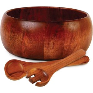 Home Laroda Acacia Wood Salad Bowl Set – 10.5 Inch  |  Bowls Bowls Bowls