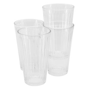 Home Moonstone 4 Piece 16 Oz Glass Tumbler Set  |  Drinking Glasses Dinnerware Clear